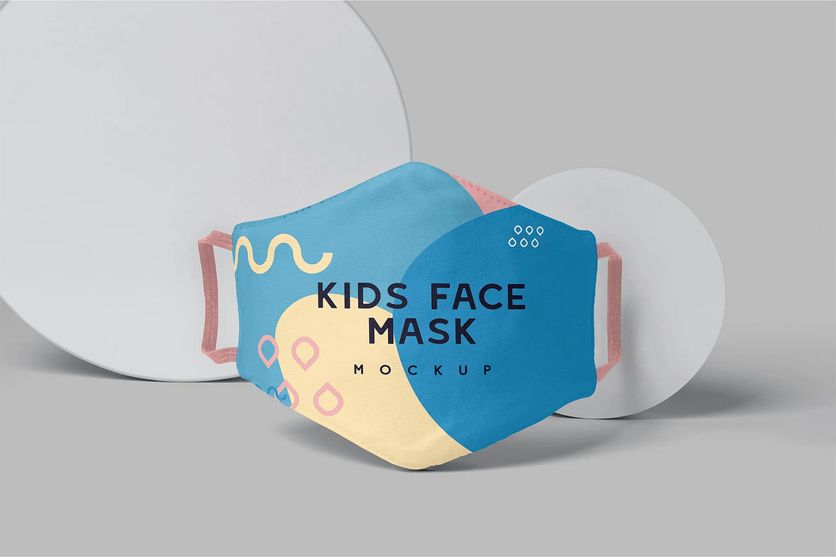 Kids Face Mask Mockups, a Mask Mockup by megostudi0 (Photo 4 of 6)