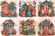 Beach Huts Summer Clipart Bundle., an Illustration by SVGArt (Thumbnail 8 of 9)