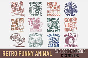 Retro Funny Sarcastic Animal SVG Bun, an Animal Illustration by Ya_ Design Store