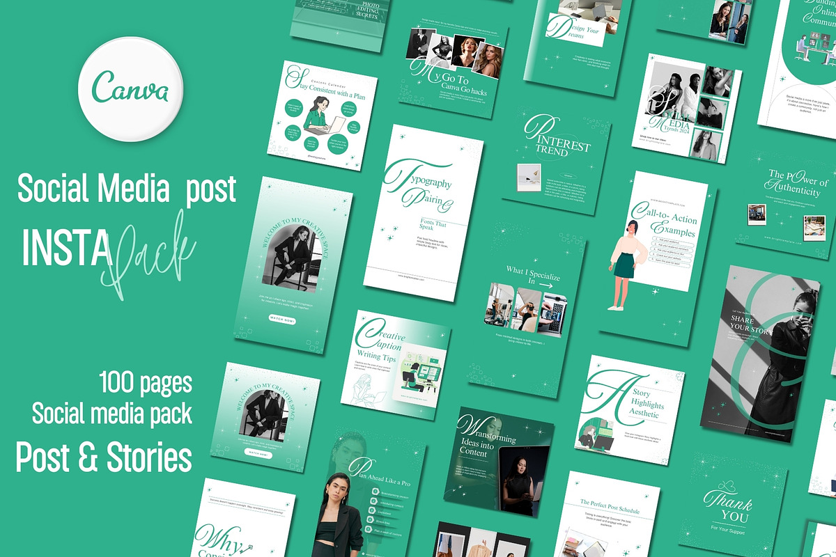 100 Animated Canva Instagram Post, a Social Media Template by TheBrightGrap (Photo 6 of 6)