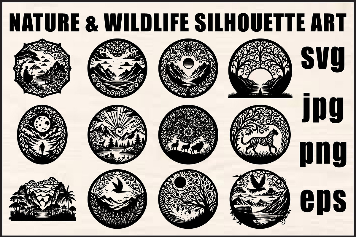 Nature & Wildlife Art Bundle, an Object Graphic by abu67222 (Photo 1 of 13)