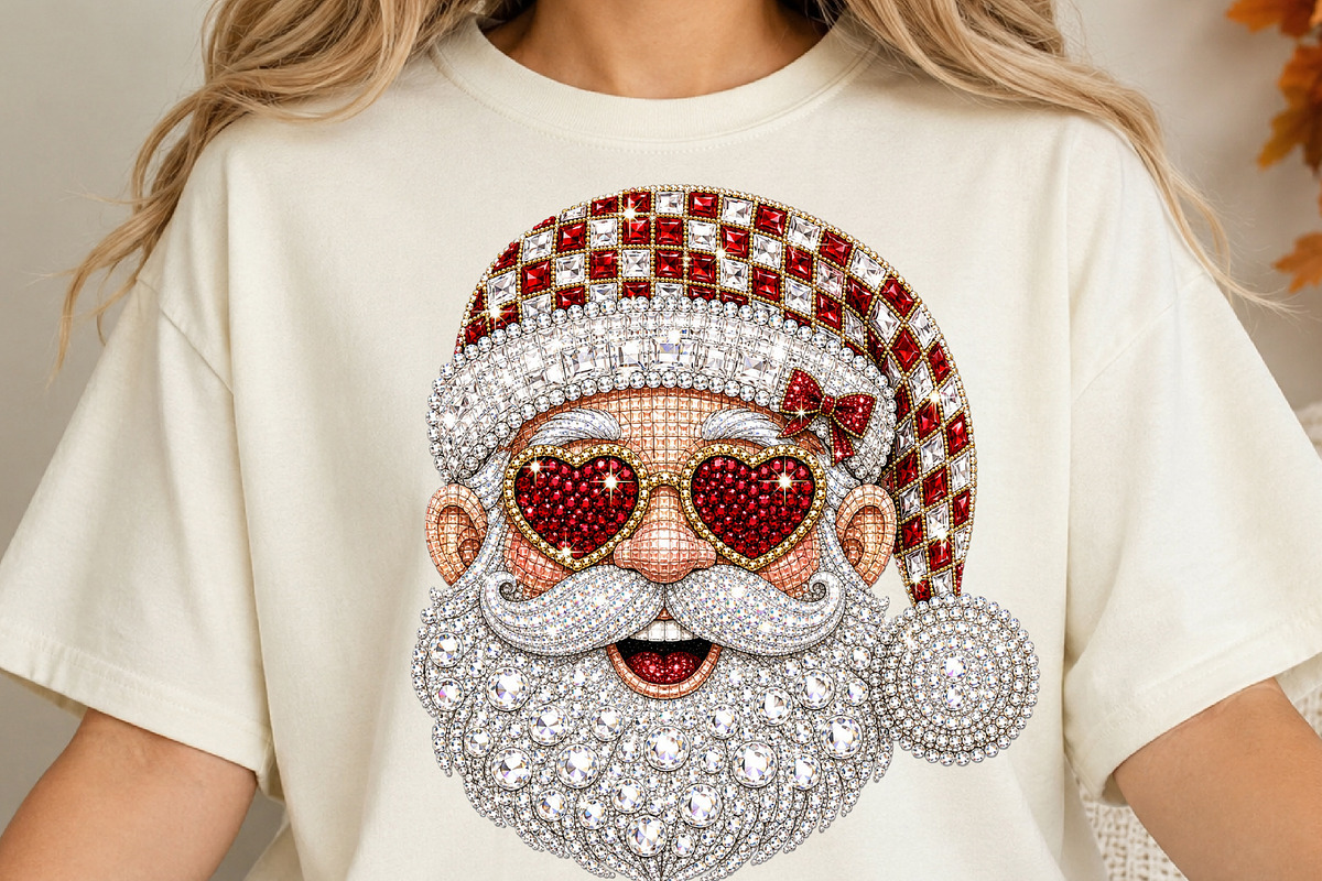 Retro Santa Rhinestone Png, a Seasonal Illustration by DreamCafeArt (Photo 4 of 6)