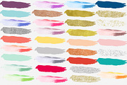 Watercolor & Metallics Brush Strokes, a Texture Graphic by ClipartBrat Graphics (Thumbnail 2 of 2)