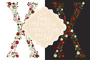 Christmas Floral Alphabet Clip Art, an Illustration by Amanda Ilkov (Thumbnail 3 of 5)