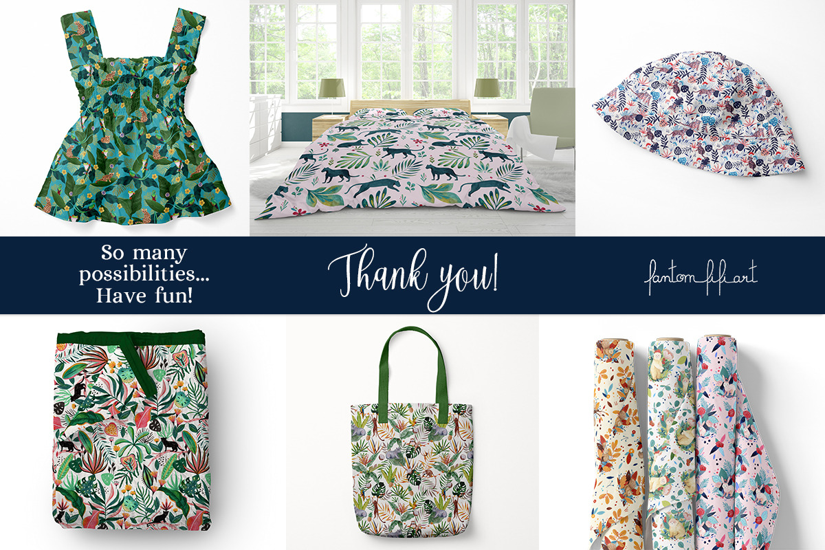 Hand painted Animal patterns, a Pattern Graphic by Fantom Fifi Art (Photo 7 of 7)