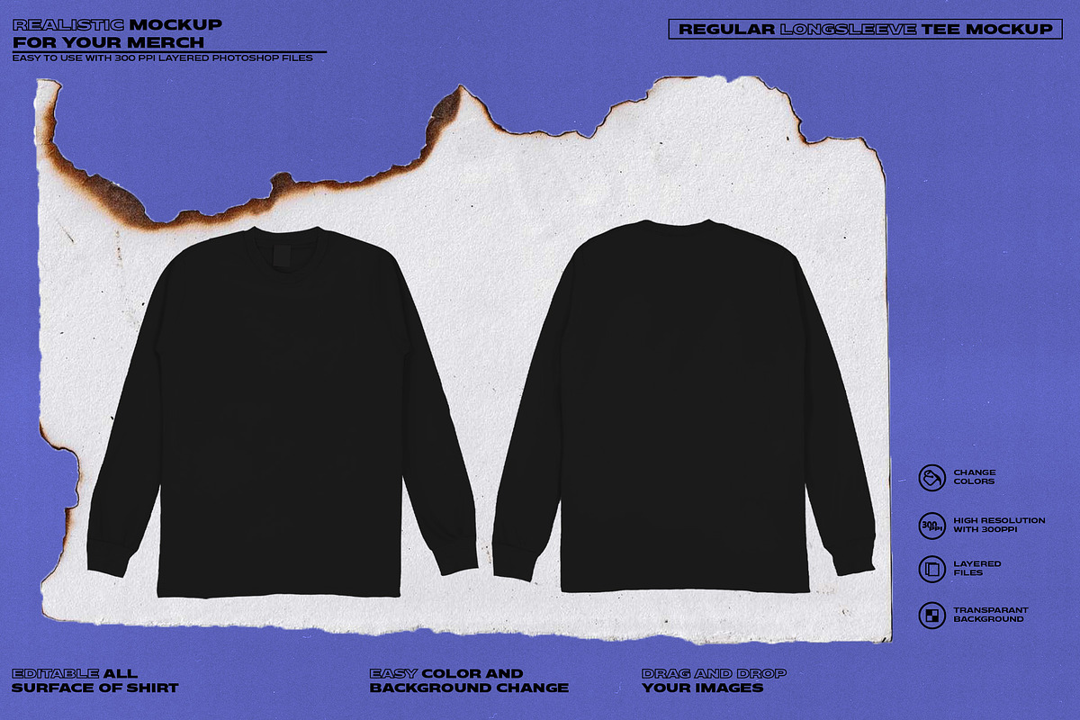 REGULAR LONGSLEEVES MOCKUP, a Merchandise Mockup by Easybandits (Photo 1 of 3)