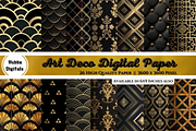26 Art Deco Digital Paper, an Illustration by HubbaDigitals (Thumbnail 1 of 2)
