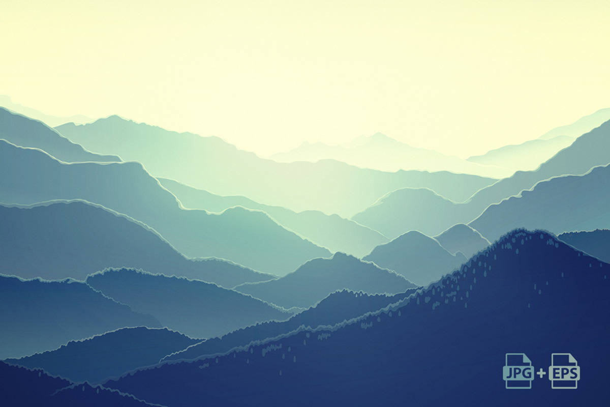 Mountain nature landscape., a Seasonal Illustration by Countryside life (Photo 1 of 8)
