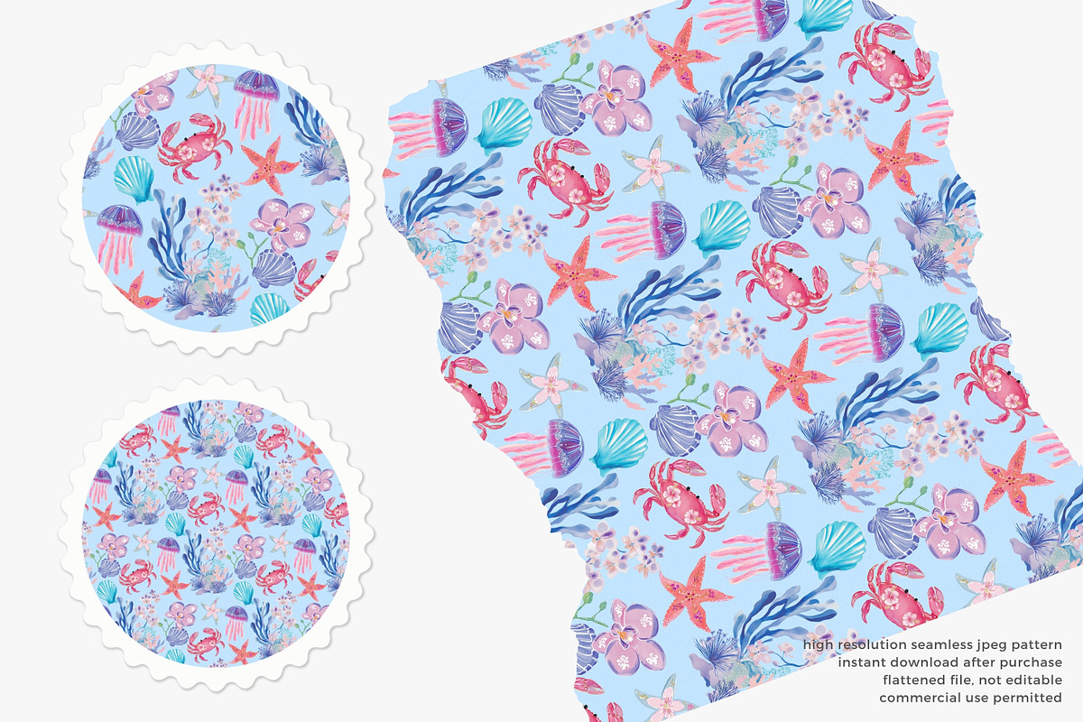 A vibrant pink crab seamless pattern, a Pattern Graphic by Pink Studio Art (Photo 2 of 4)