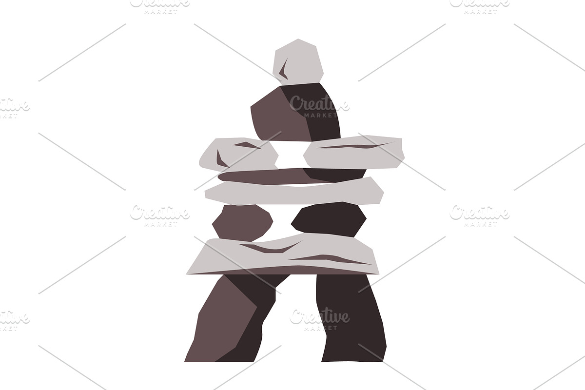 Inuksuk isolated vector illustration, an Object Illustration by Toltemara