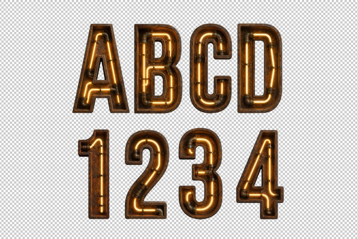 Rusty Neon Font, a Sans Serif Font by Handmadefont (Photo 19 of 19)