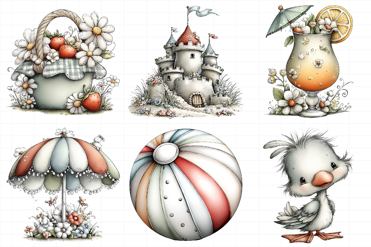 Whimsical Summer Clipart, an Illustration by Daily.Designs (Photo 6 of 6)