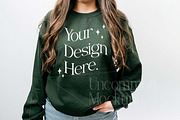 Forest Green Gildan 18000 Mockup x3, a Hoody Mockup by Uncommon Mockups (Thumbnail 2 of 6)