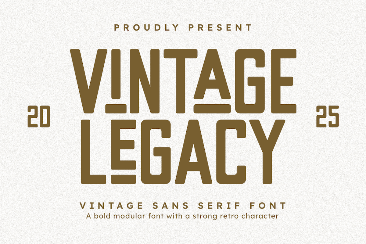 Vintage Legacy – Bold Modular Sans, a Sans Serif Font by Masyafi Studio (Photo 1 of 6)