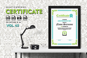 Best Multipurpose Certificate Vol 43