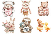 Kawaii Knitted Animals Mother's Day, an Illustration by Watercolor design (Thumbnail 5 of 5)