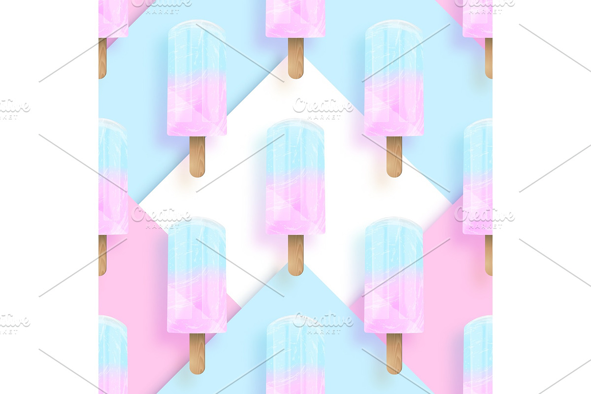 Ice cream seamless pattern, a Pattern Graphic by Flying tambourine