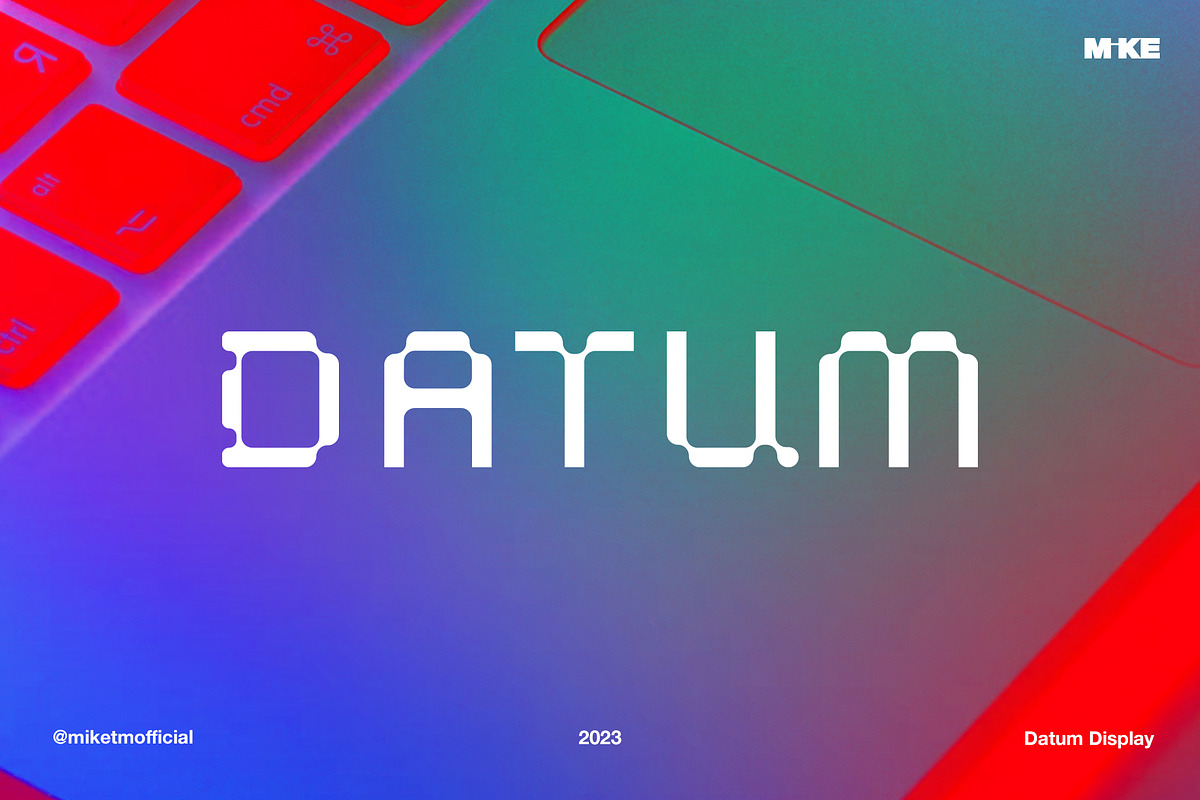 Datum Display Font, a Sans Serif Font by MIKE™ (Photo 1 of 4)