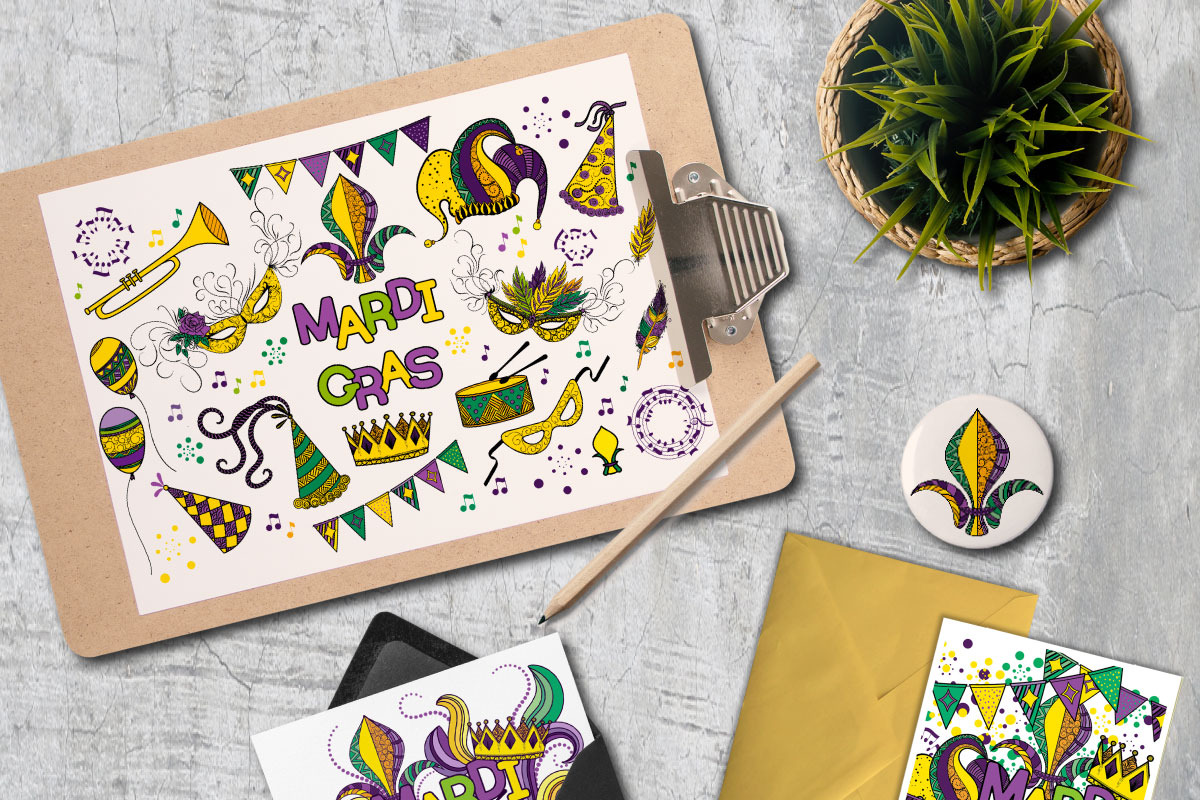 Mardi Gras Joyful Collection, a Decorative Illustration by Elinorka (Photo 2 of 9)