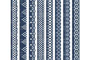 Navy Lace Border Clipart & Vectors, an Illustration by Amanda Ilkov (Thumbnail 4 of 5)