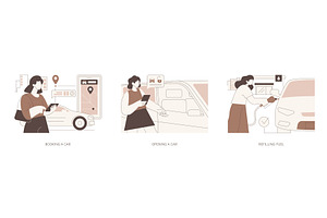 Carsharing isolated cartoon vector, a Person Illustration by Visual Generation