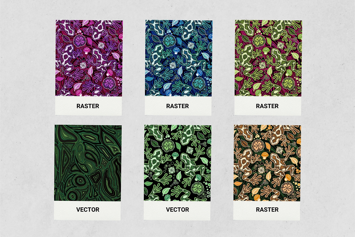 Magic Frogs Line Art Patterns, a Pattern Graphic by ilonitta (Photo 6 of 13)
