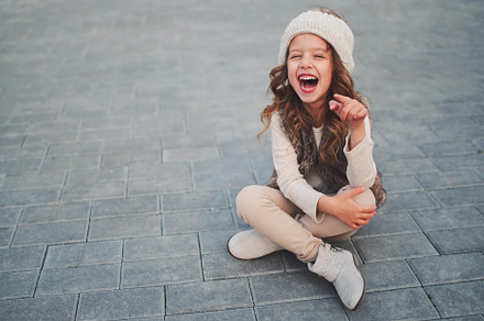 Cute little girl with knitted hat stock photo containing girl and hat