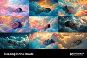 Sleeping in the clouds. 63 images, a Person Illustration by Handmadefont (Thumbnail 5 of 13)