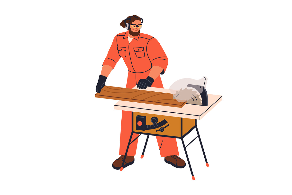Workers, carpenters do woodwork set, a Work Illustration by Good Studio (Photo 8 of 11)