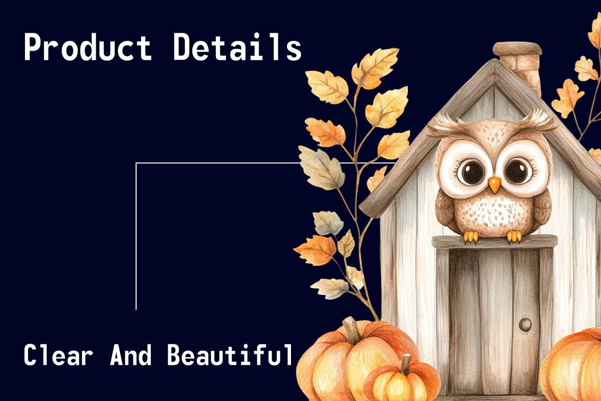 Autumn Owl House Sublimation, an Illustration by CitraGraphics (Photo 5 of 6)