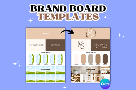Brand Board Canva Template, Guidenes