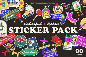 Colorful And Retro Sticker Pack