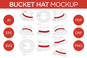 Bucket Hats - Vector Template Mockup, a Hat Mockup by Mark Anthony Media (Thumbnail 1 of 4)