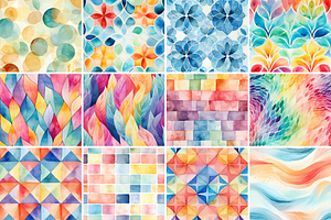 Watercolor Seamless Patterns