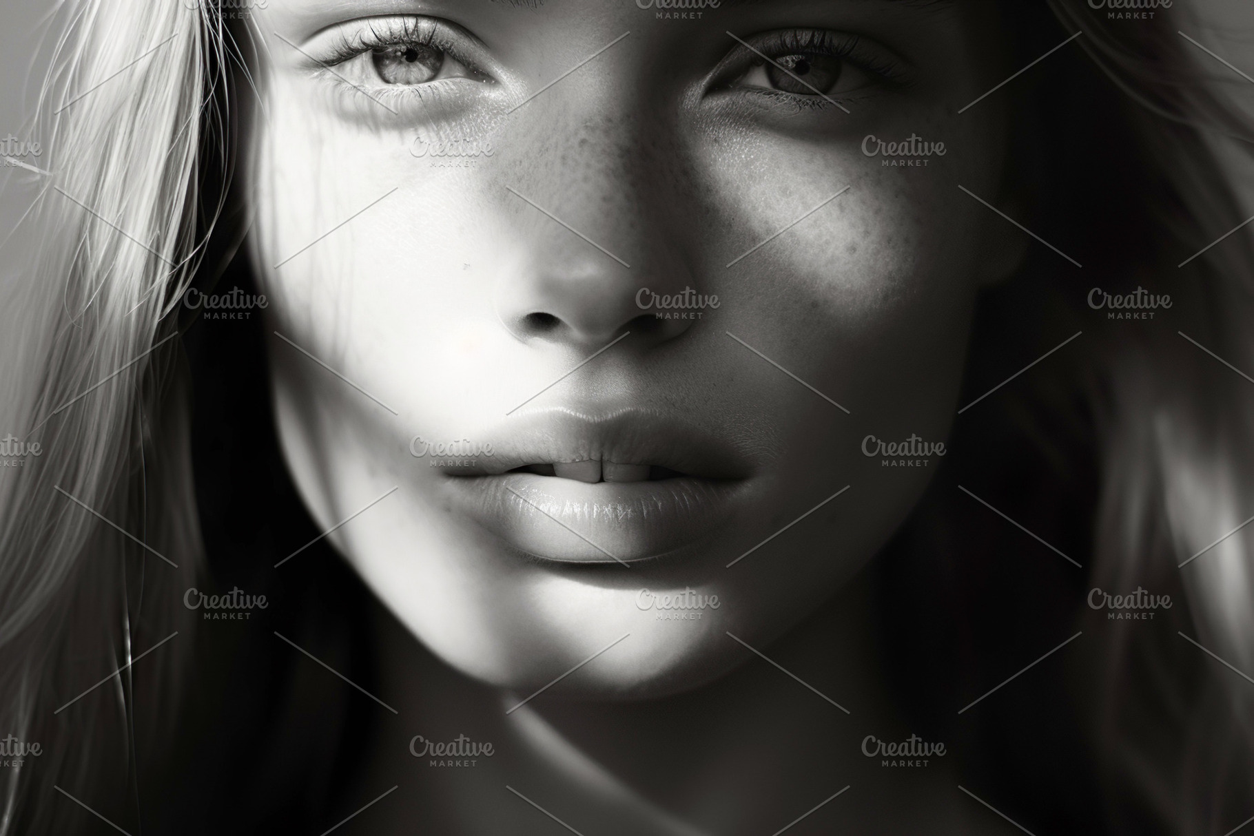 Monochrome Beauty in Captivating Portrait, a Beauty & Fashion Photo by Iconogenic