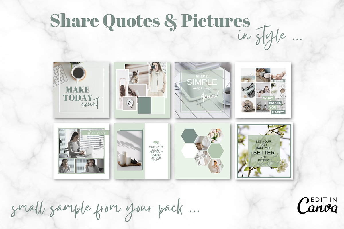 COACHING INSTAGRAM CANVA BUNDLE, a Social Media Template by Jennifer ...