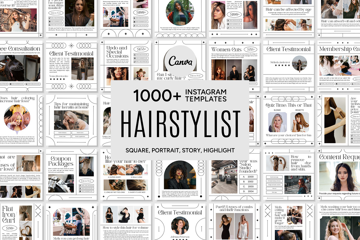 Hairstylist Canva Template, a Social Media Template by Kalubuak (Photo 1 of 10)