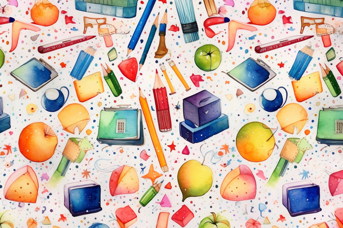 Watercolor Back to School, a Pattern Graphic by Printable Treasure (Photo 5 of 6)