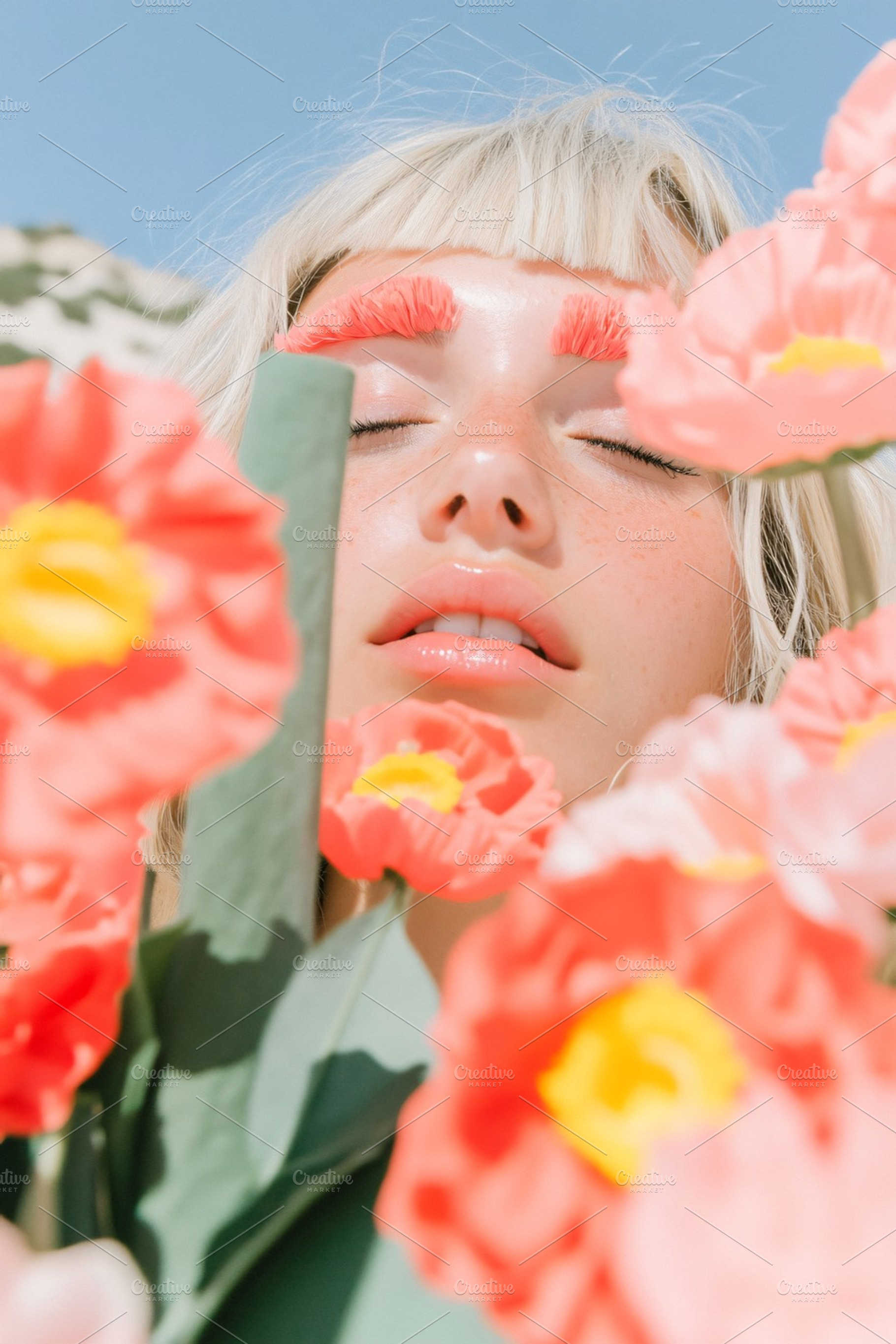 summer woman with pink brows, a Beauty & Fashion Photo by Bunny's Little Shop