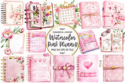 Pretty Pink Planner Clipart, an Illustration by OK Design (Thumbnail 1 of 5)