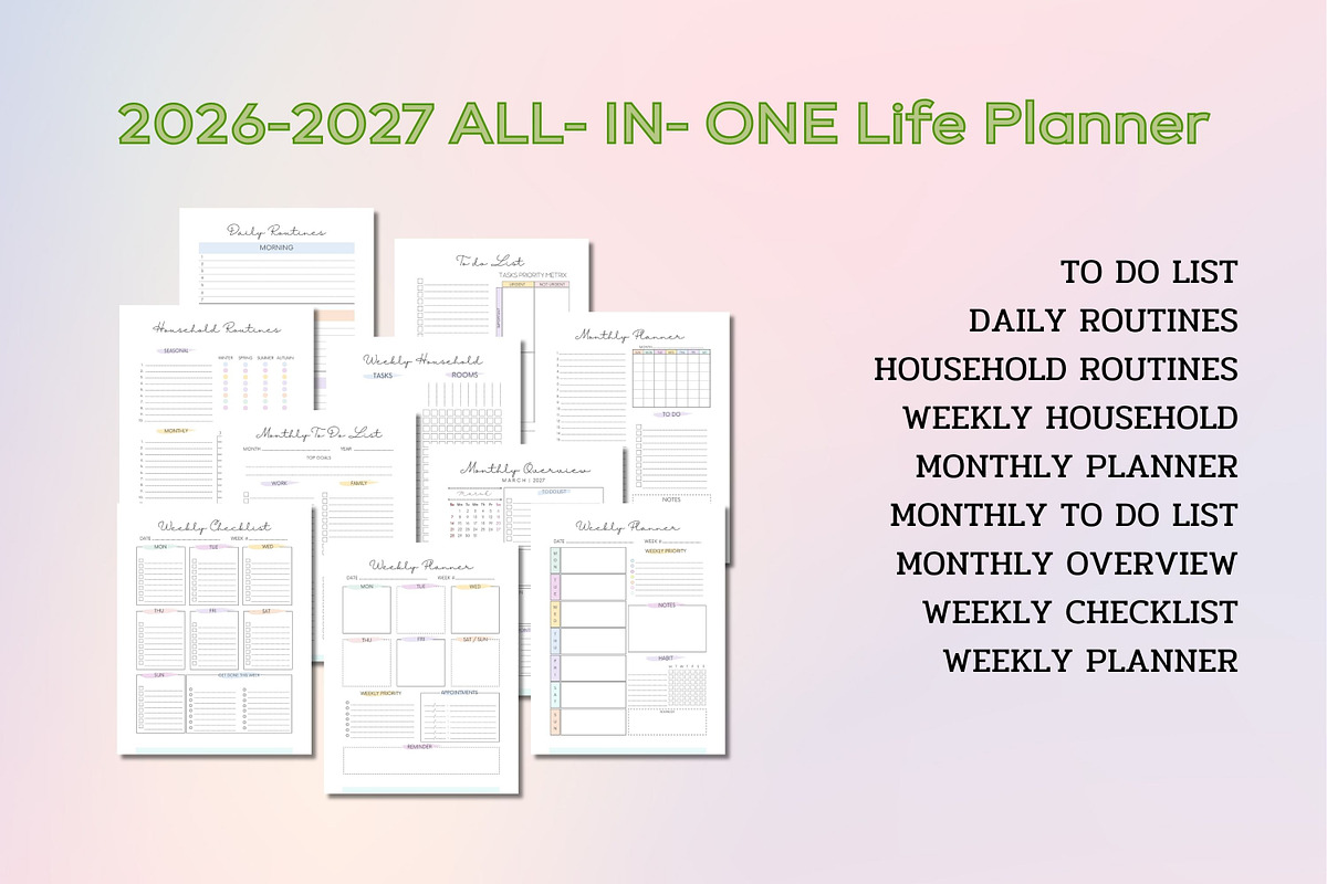 2027-2028 All in One Life Planner, a Templates & Theme by Adalin Shop (Photo 4 of 10)
