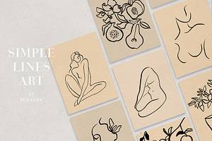 12 Simple Lines Posters