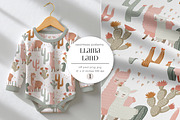 Llama Land Kids Pattern, a Pattern Graphic by PROTEA Watercolor Studio (Thumbnail 1 of 6)