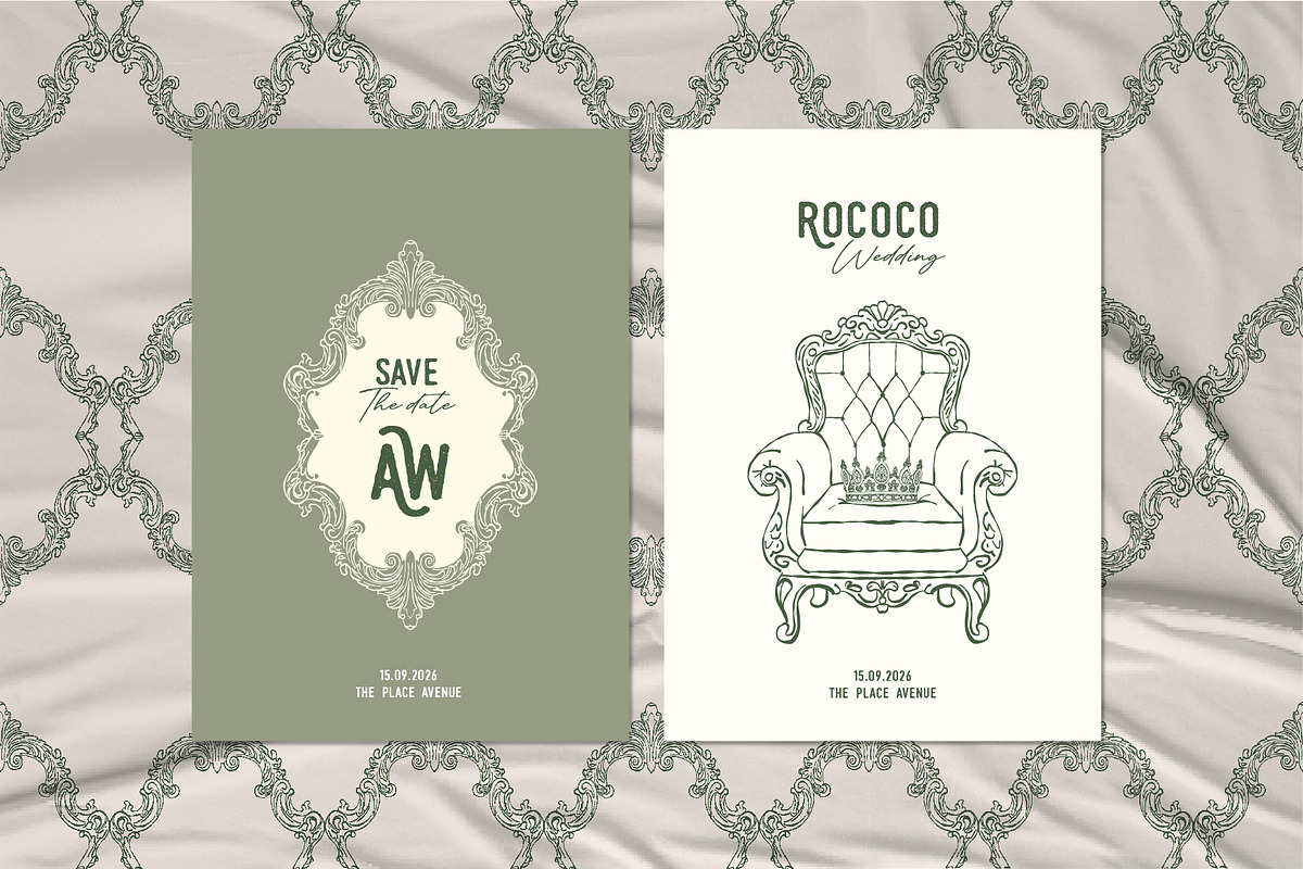 Rococo Aesthetics Vintage Vector Set, an Object Illustration by VerAna (Photo 13 of 17)