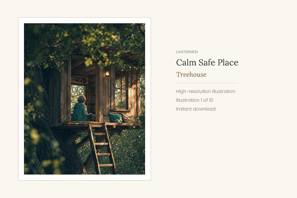 Calm Safe Place, Set of 10, a Decorative Illustration by LanternkinStudio (Photo 8 of 11)