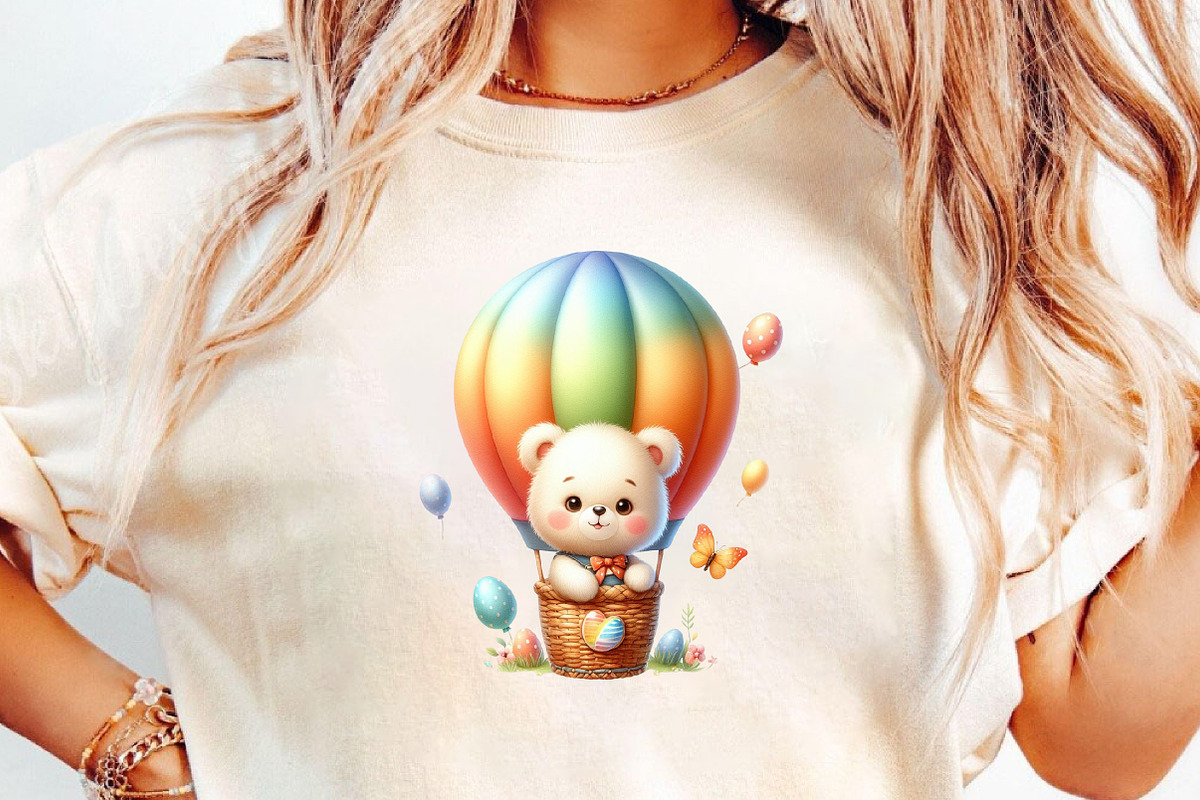 Easter Bear Hot Air Balloon Clipart, an Illustration by DreamCafeArt (Photo 6 of 6)