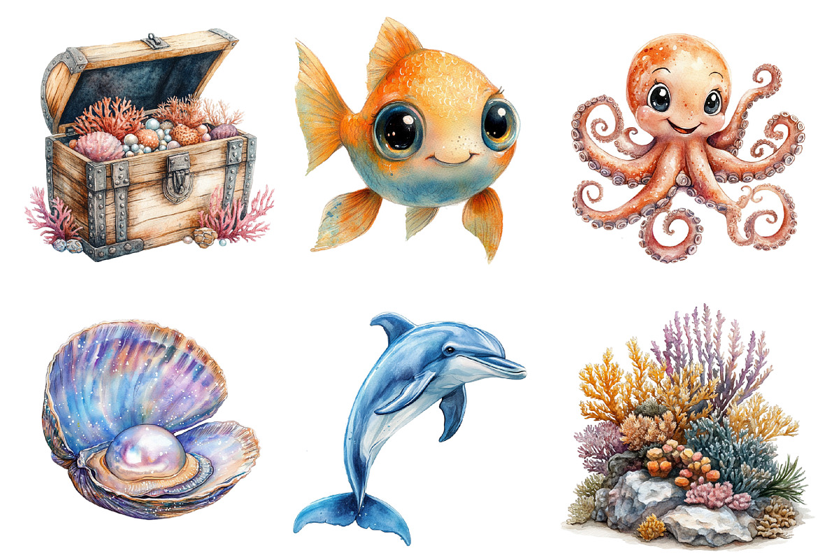 Cute Under the Sea PNG, an Illustration by SinaCreation (Photo 3 of 5)
