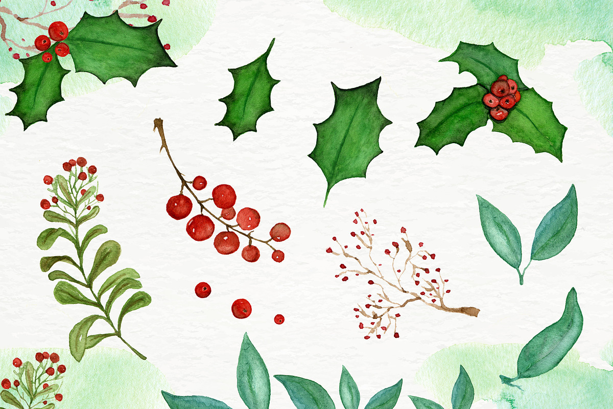 Christmas Edition Watercolor Set, a Seasonal Illustration by paperlions (Photo 3 of 4)
