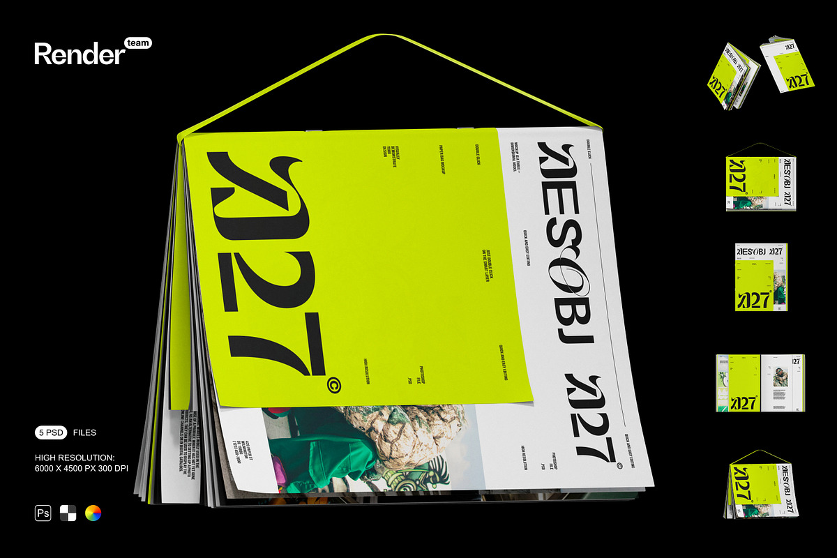 Magazine Mockup Set, a Books & Magazine Mockup by Renderteam (Photo 1 of 12)