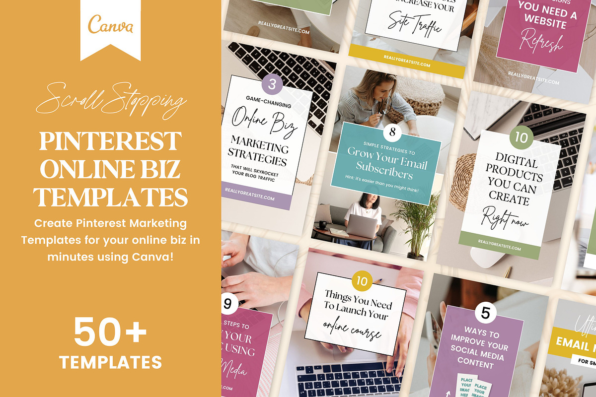 Pinterest Blogger Templates Canva, a Social Media Template by Fallon Gerst (Photo 2 of 7)
